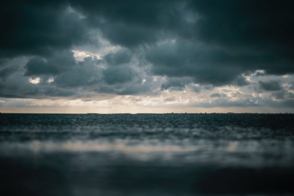 A photograph of a stormy sea